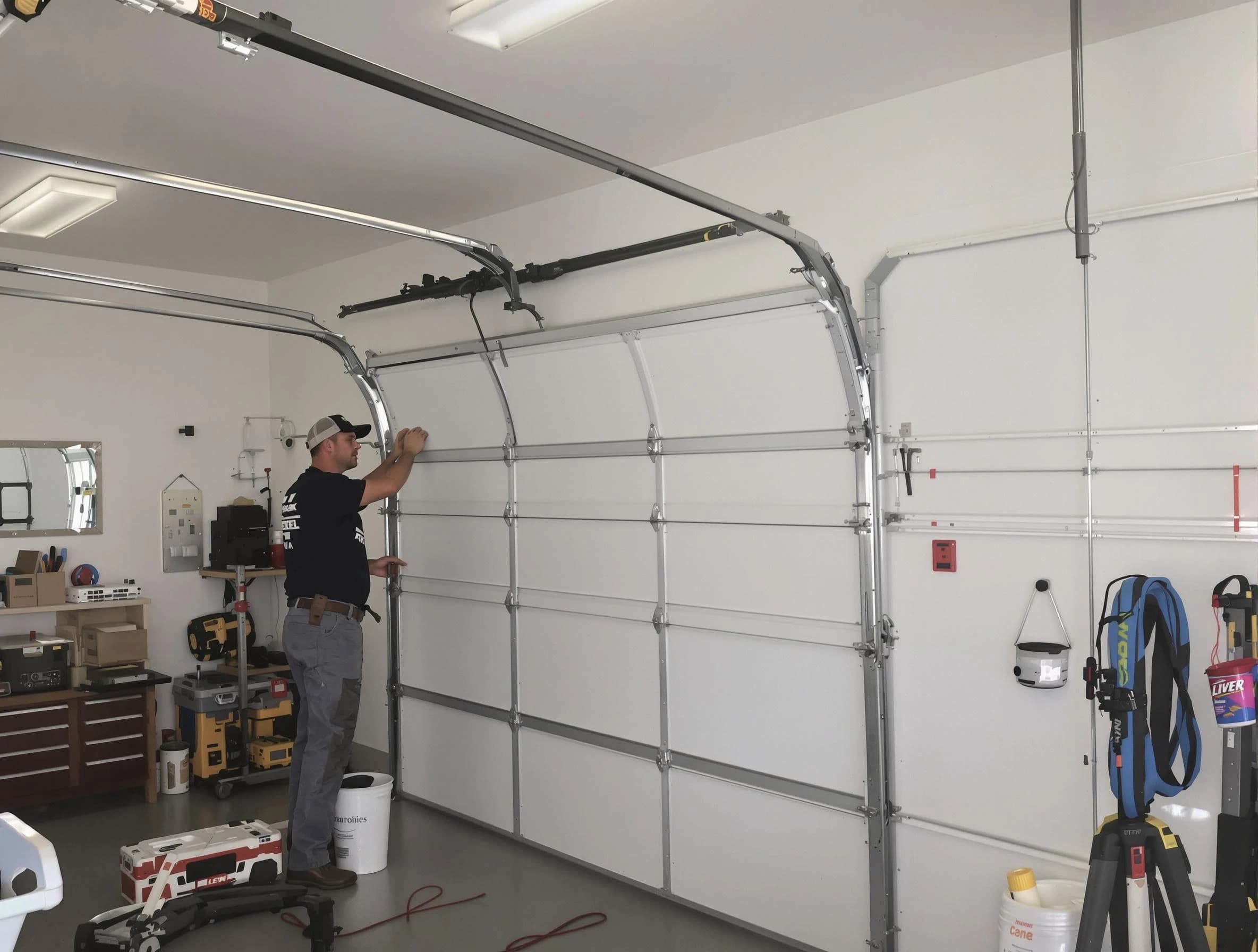 Cumberland Garage Door Repair team installing new garage door in Cumberland