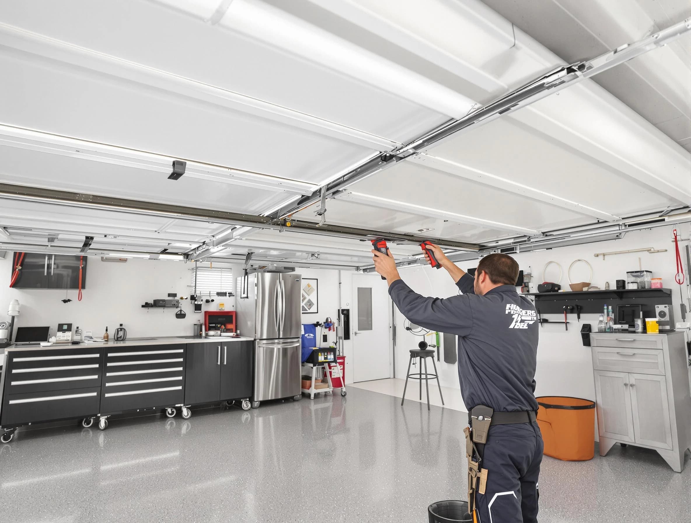 Overhead garage door repair service by Cumberland Garage Door Repair in Cumberland