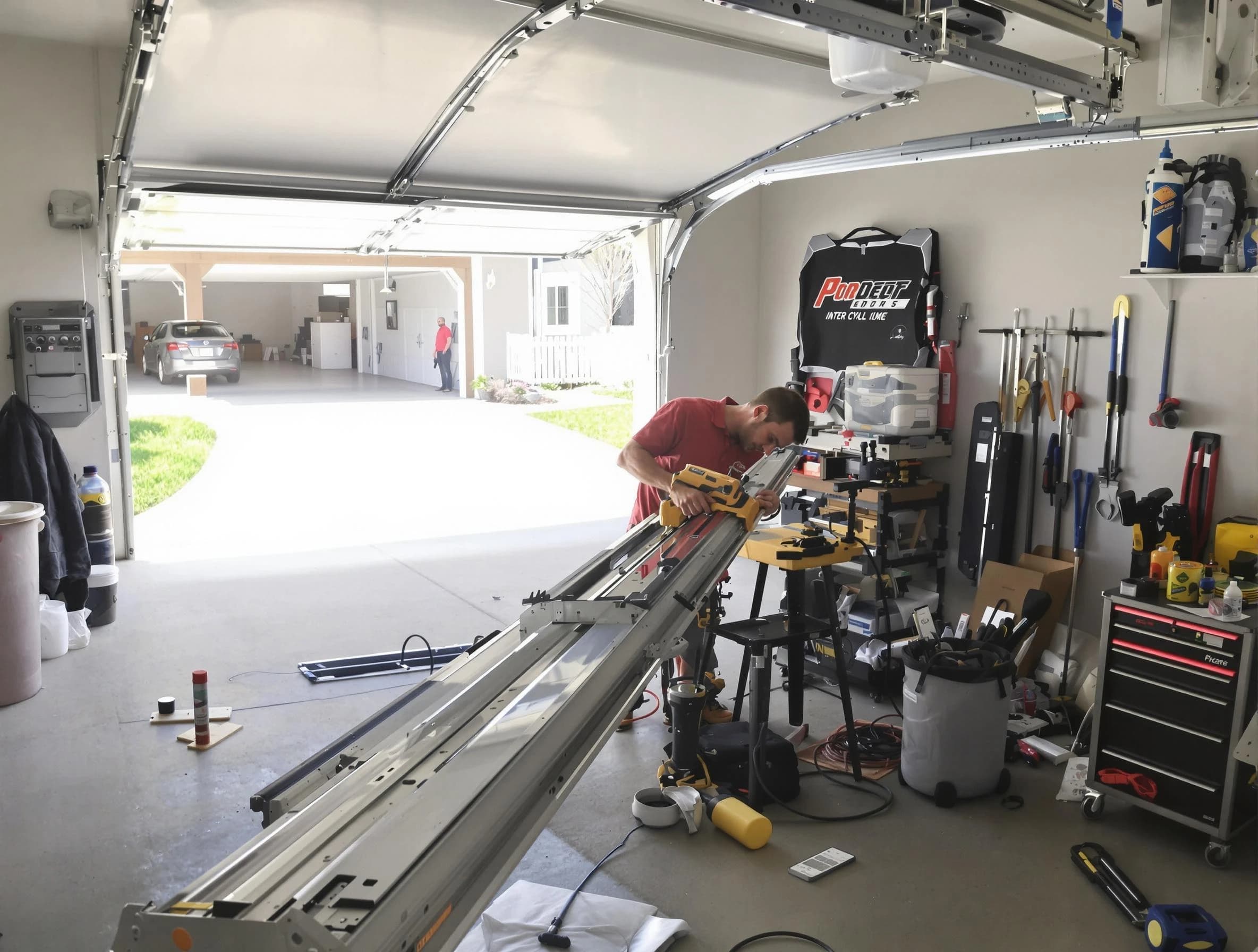 Cumberland Garage Door Repair expert performing track repair in Cumberland