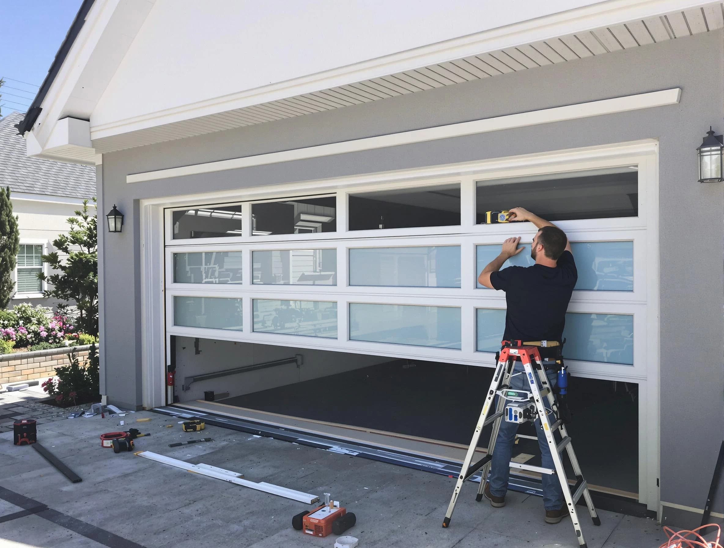 Cumberland Garage Door Repair team performing garage door replacement in Cumberland