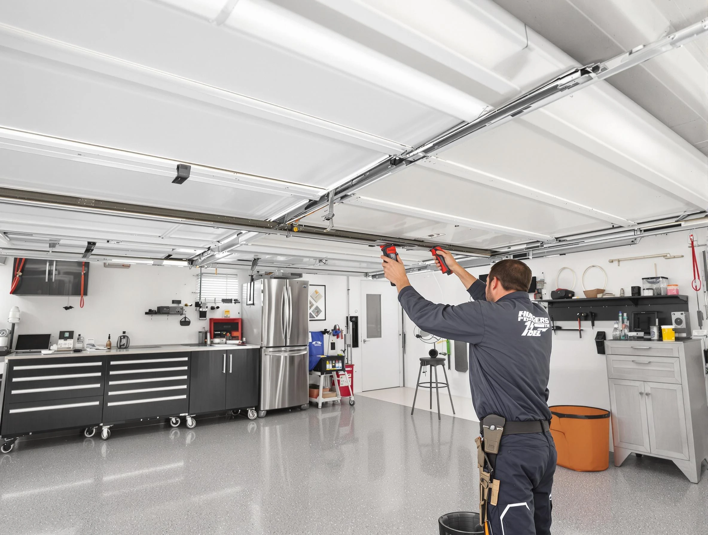 Overhead garage door repair service by Cumberland Garage Door Repair in Cumberland